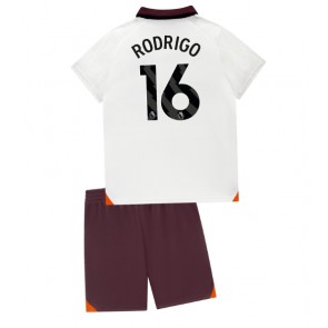 Manchester City Rodri Hernandez #16 Udebanesæt Børn 2023-24 Kort ærmer (+ korte bukser)